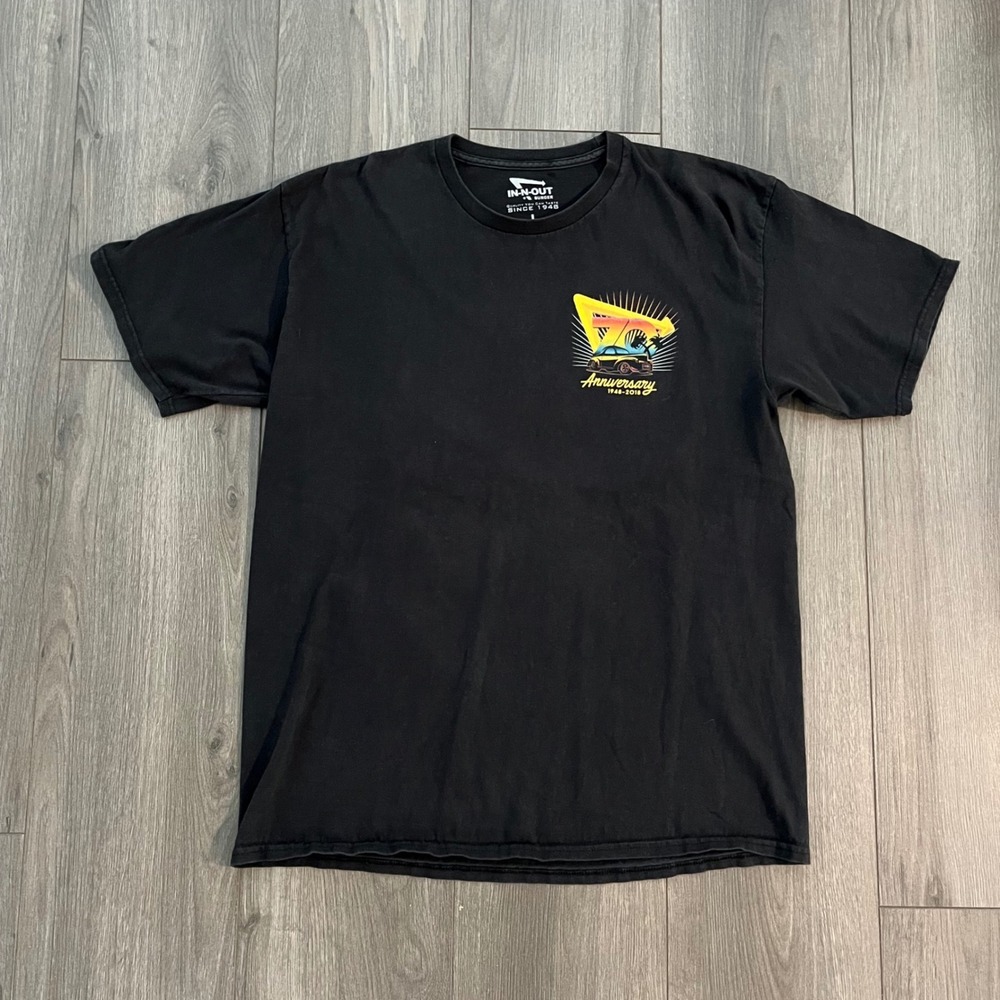 In-N-Out Burger 70th Anniversary T-Shirt Mens L Black Vladimir Kush Graphic Tee